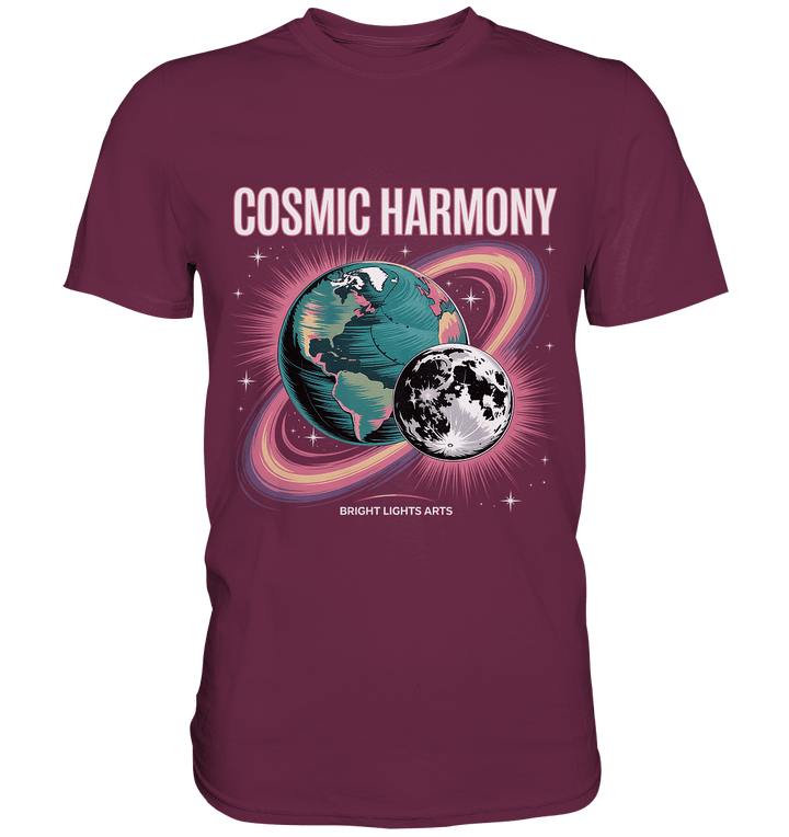 Cosmic Harmony ???????? – Erde & Mond in perfektem Gleichklang - Premium Shirt | Unisex - Shirts | Dark Shadows Arts