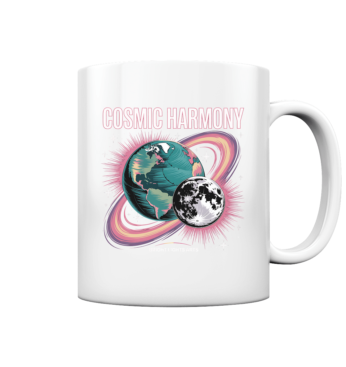 Cosmic Harmony ???????? – Erde & Mond in perfektem Gleichklang - Tasse glossy | Trinkgefäße | Dark Shadows Arts