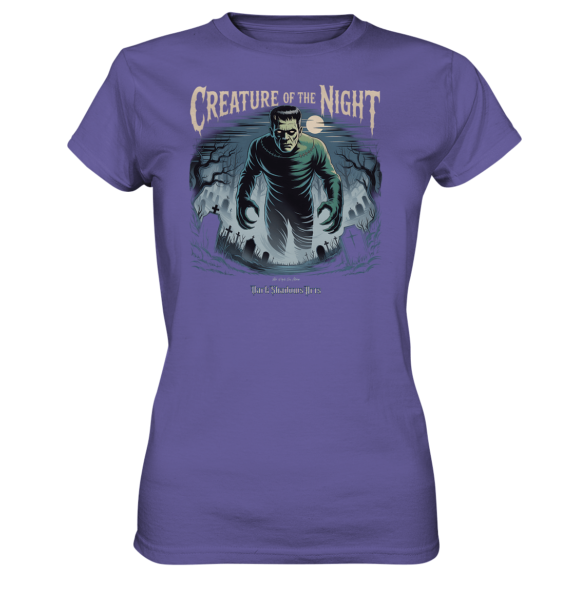 Creature of the Night – Klassischer Horror trifft düstere Friedhofsstimmung - Ladies Premium Shirt | Lady - Shirts | Dark Shadows Arts
