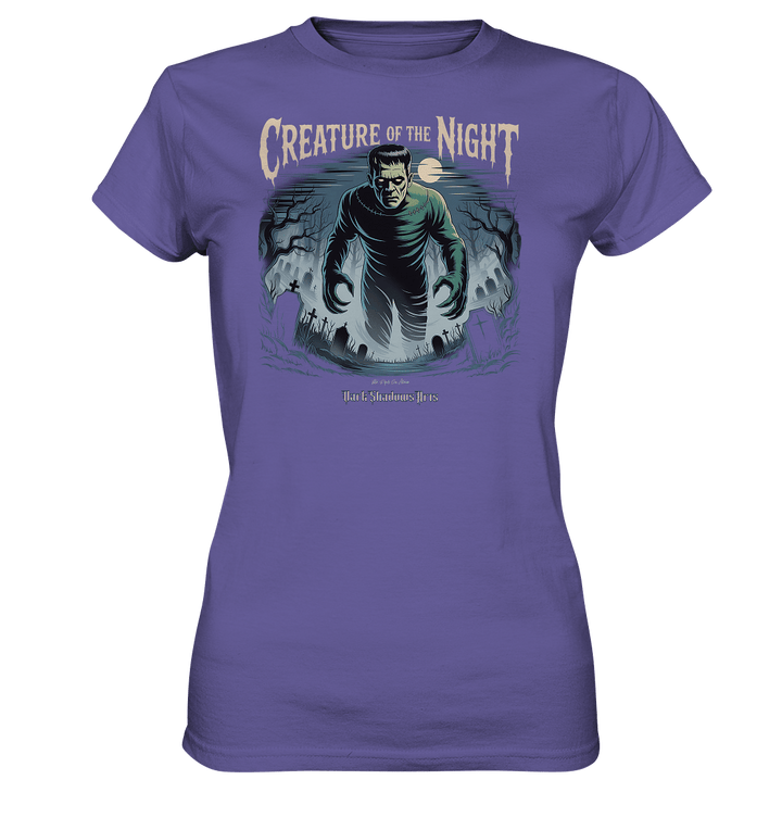 Creature of the Night – Klassischer Horror trifft düstere Friedhofsstimmung - Ladies Premium Shirt | Lady - Shirts | Dark Shadows Arts