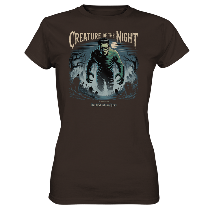 Creature of the Night – Klassischer Horror trifft düstere Friedhofsstimmung - Ladies Premium Shirt | Lady - Shirts | Dark Shadows Arts