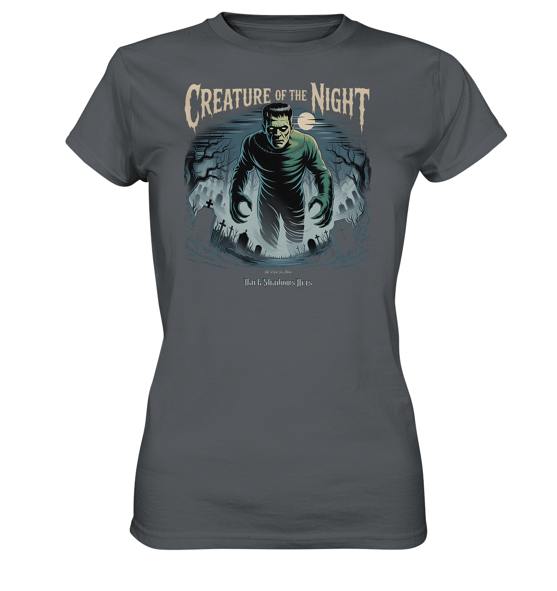 Creature of the Night – Klassischer Horror trifft düstere Friedhofsstimmung - Ladies Premium Shirt | Lady - Shirts | Dark Shadows Arts
