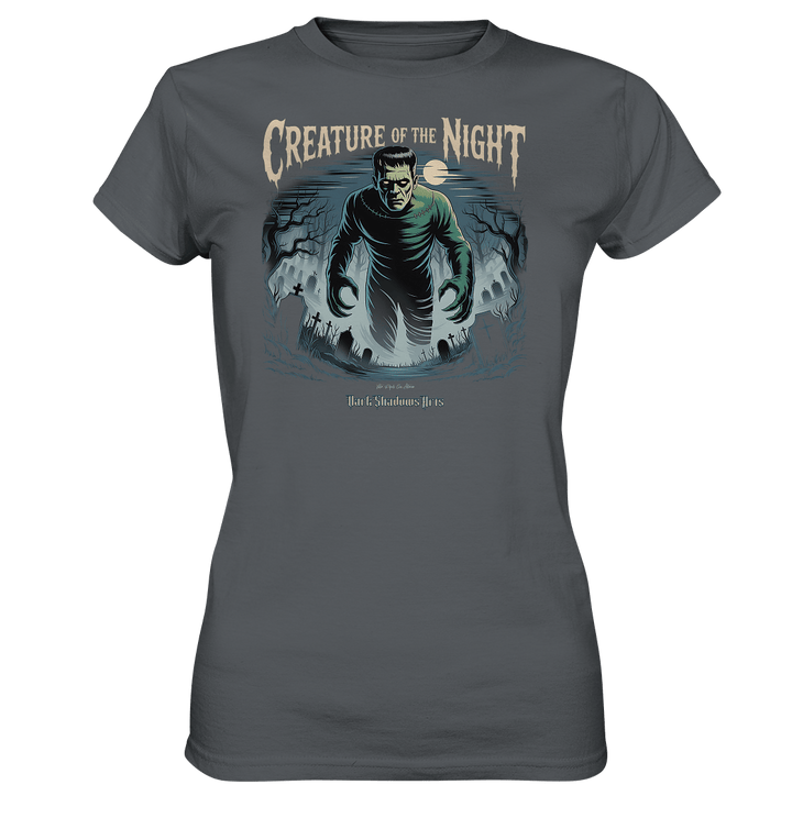 Creature of the Night – Klassischer Horror trifft düstere Friedhofsstimmung - Ladies Premium Shirt | Lady - Shirts | Dark Shadows Arts