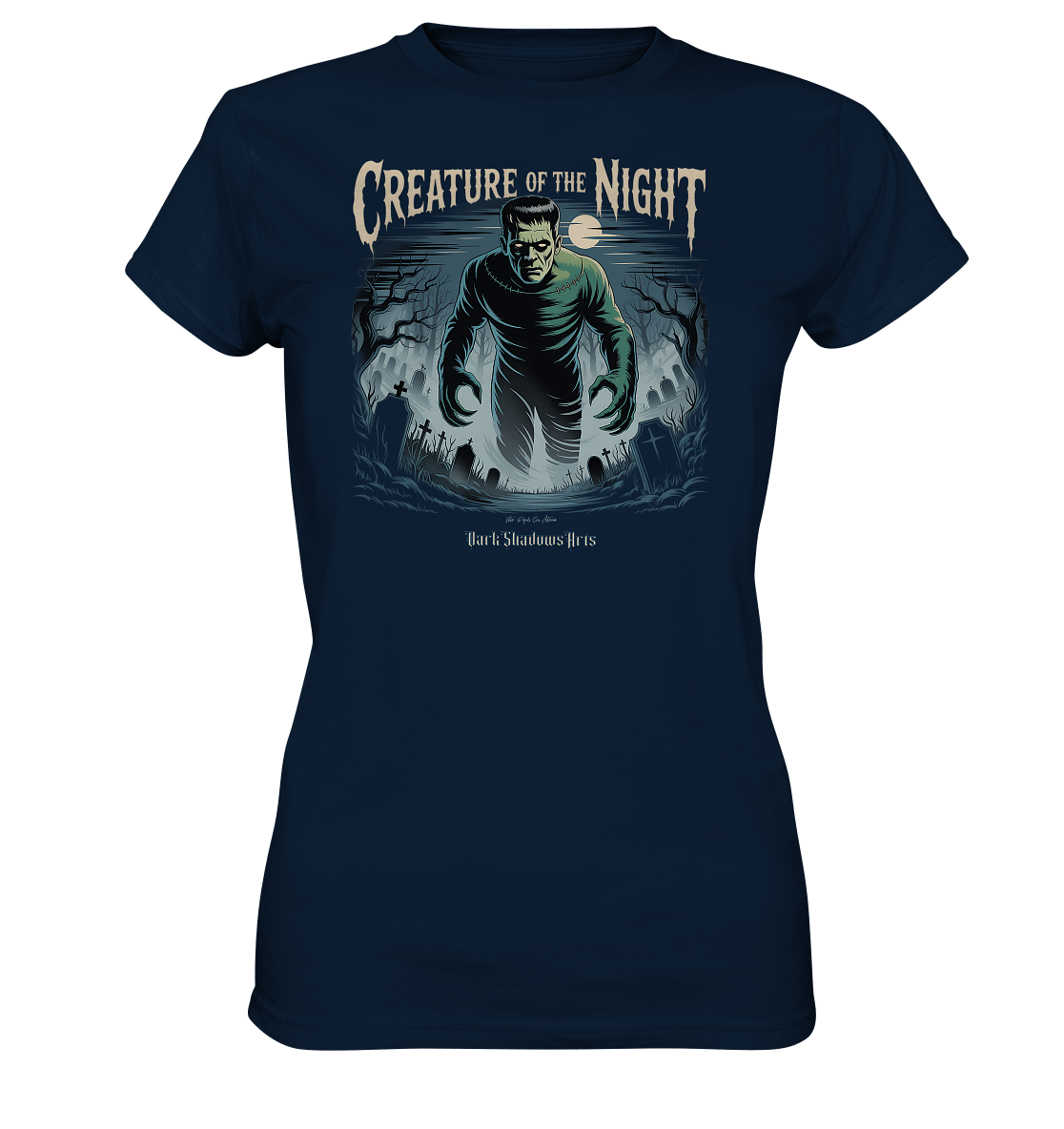 Creature of the Night – Klassischer Horror trifft düstere Friedhofsstimmung - Ladies Premium Shirt | Lady - Shirts | Dark Shadows Arts