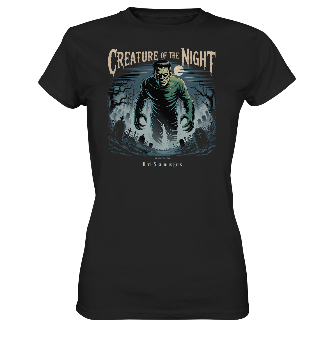 Creature of the Night – Klassischer Horror trifft düstere Friedhofsstimmung - Ladies Premium Shirt | Lady - Shirts | Dark Shadows Arts