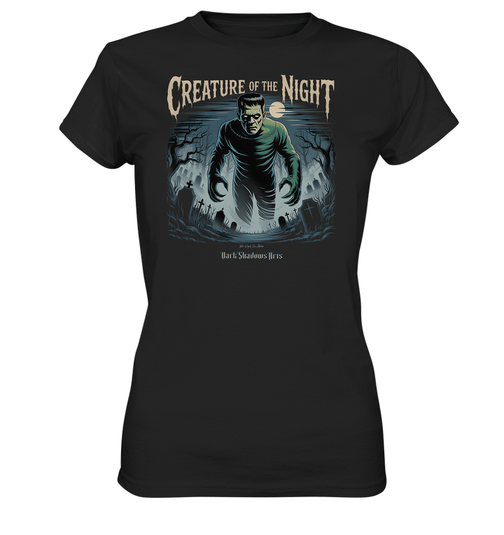 Creature of the Night – Klassischer Horror trifft düstere Friedhofsstimmung - Ladies Premium Shirt | Lady - Shirts | Dark Shadows Arts