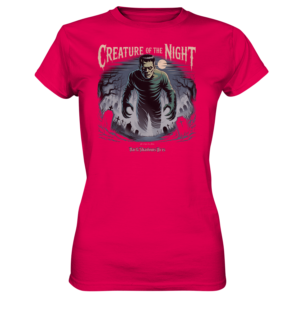 Creature of the Night – Klassischer Horror trifft düstere Friedhofsstimmung - Ladies Premium Shirt | Lady - Shirts | Dark Shadows Arts