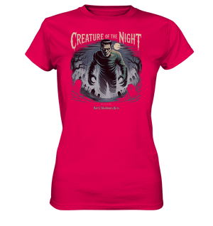 Creature of the Night – Klassischer Horror trifft düstere Friedhofsstimmung - Ladies Premium Shirt | Lady - Shirts | Dark Shadows Arts