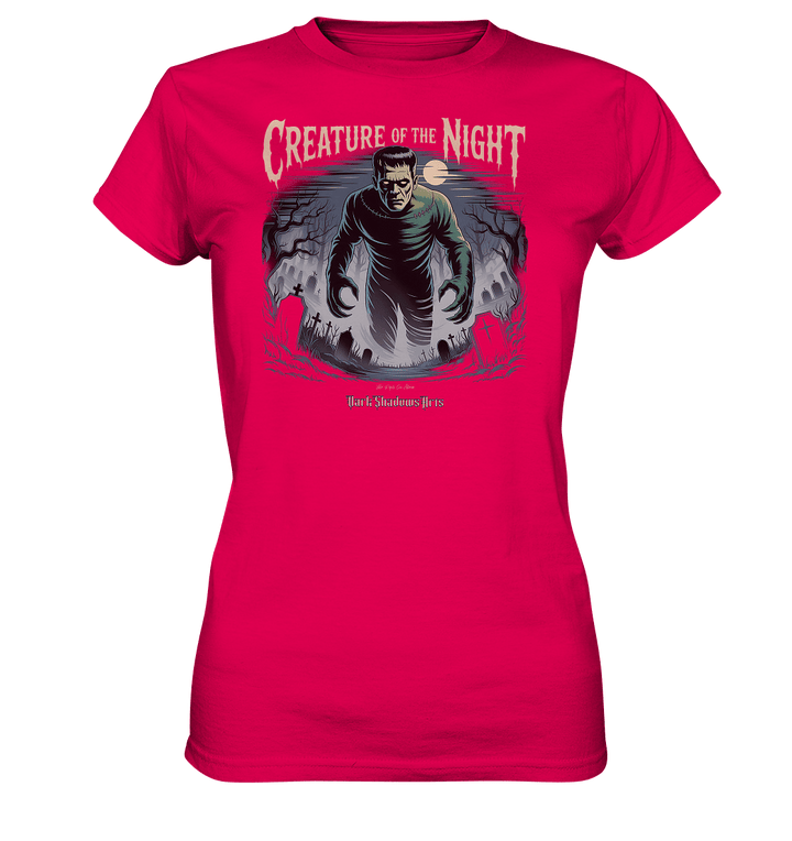 Creature of the Night – Klassischer Horror trifft düstere Friedhofsstimmung - Ladies Premium Shirt | Lady - Shirts | Dark Shadows Arts
