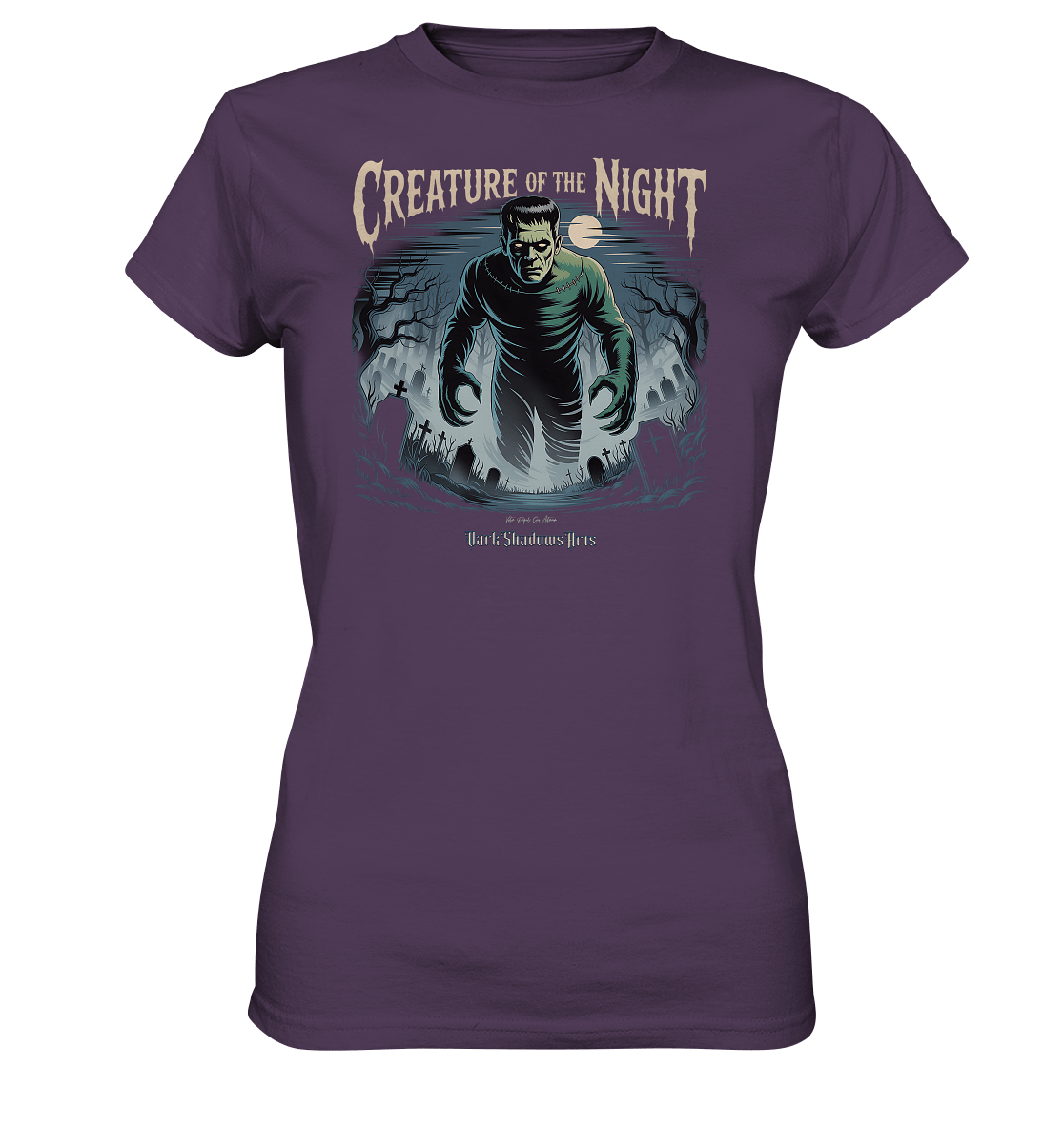 Creature of the Night – Klassischer Horror trifft düstere Friedhofsstimmung - Ladies Premium Shirt | Lady - Shirts | Dark Shadows Arts