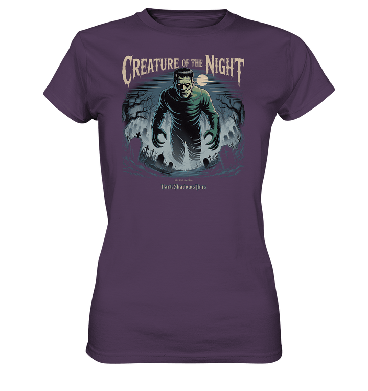 Creature of the Night – Klassischer Horror trifft düstere Friedhofsstimmung - Ladies Premium Shirt | Lady - Shirts | Dark Shadows Arts