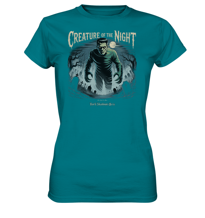 Creature of the Night – Klassischer Horror trifft düstere Friedhofsstimmung - Ladies Premium Shirt | Lady - Shirts | Dark Shadows Arts