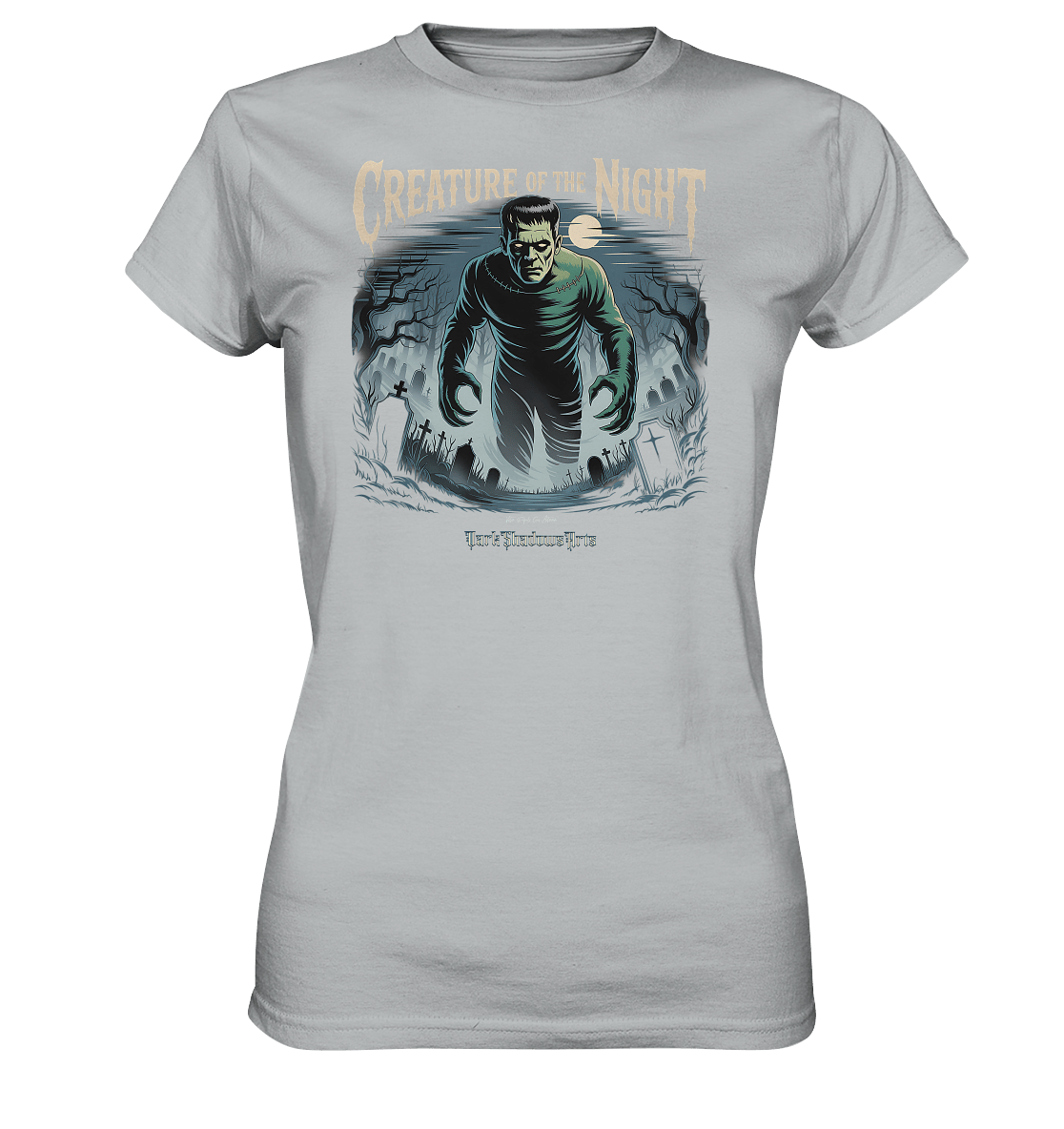 Creature of the Night – Klassischer Horror trifft düstere Friedhofsstimmung - Ladies Premium Shirt | Lady - Shirts | Dark Shadows Arts