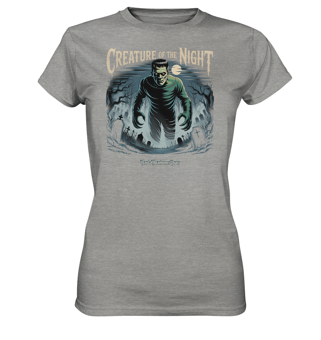 Creature of the Night – Klassischer Horror trifft düstere Friedhofsstimmung - Ladies Premium Shirt | Lady - Shirts | Dark Shadows Arts