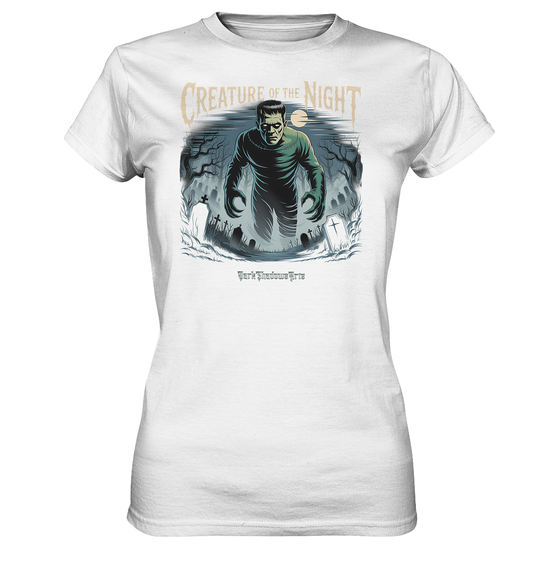 Creature of the Night – Klassischer Horror trifft düstere Friedhofsstimmung - Ladies Premium Shirt | Lady - Shirts | Dark Shadows Arts