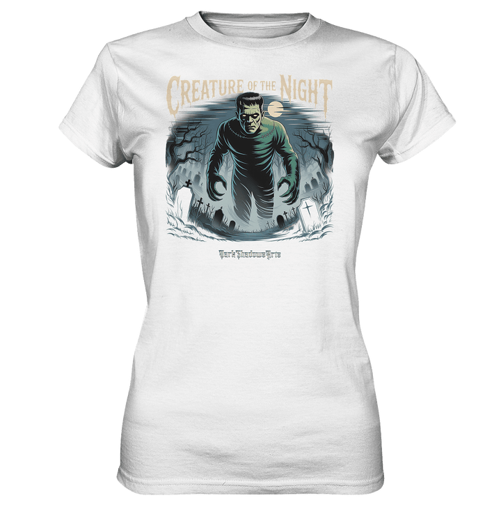Creature of the Night – Klassischer Horror trifft düstere Friedhofsstimmung - Ladies Premium Shirt | Lady - Shirts | Dark Shadows Arts