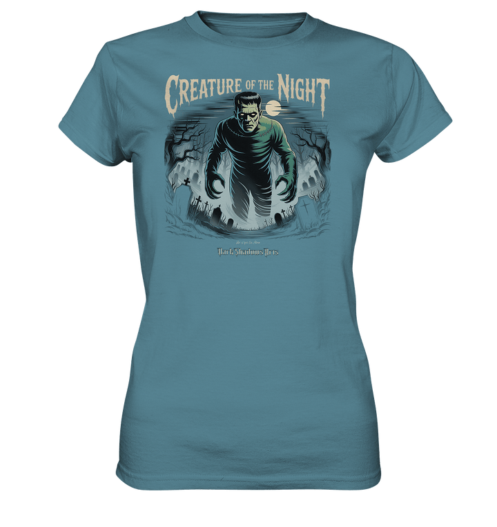 Creature of the Night – Klassischer Horror trifft düstere Friedhofsstimmung - Ladies Premium Shirt | Lady - Shirts | Dark Shadows Arts