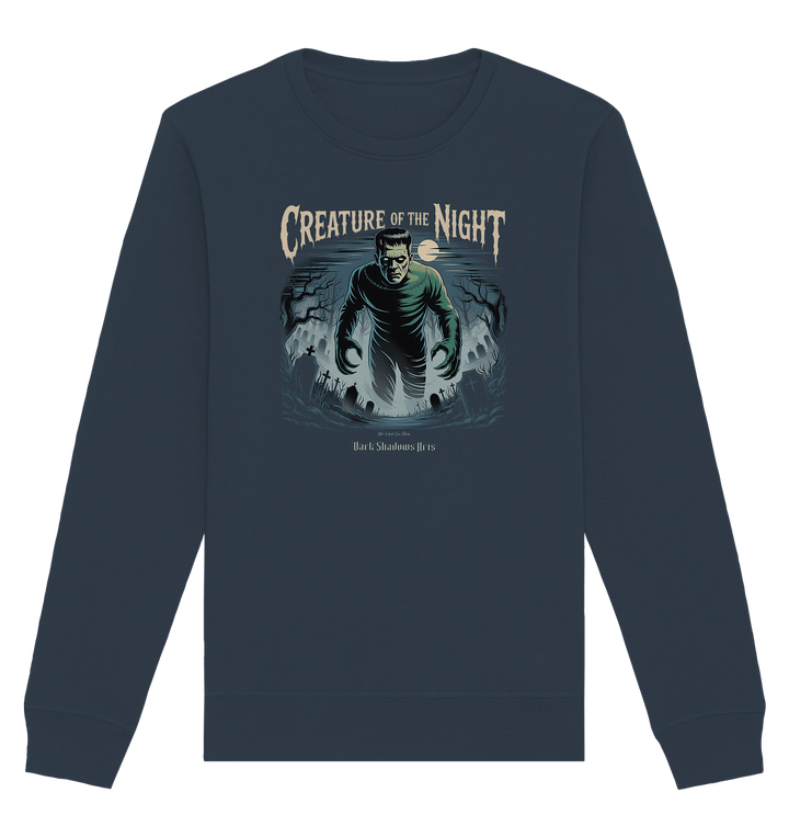 Creature of the Night – Klassischer Horror trifft düstere Friedhofsstimmung - Organic Basic Unisex Sweatshirt | Sweatshirts | Dark Shadows Arts