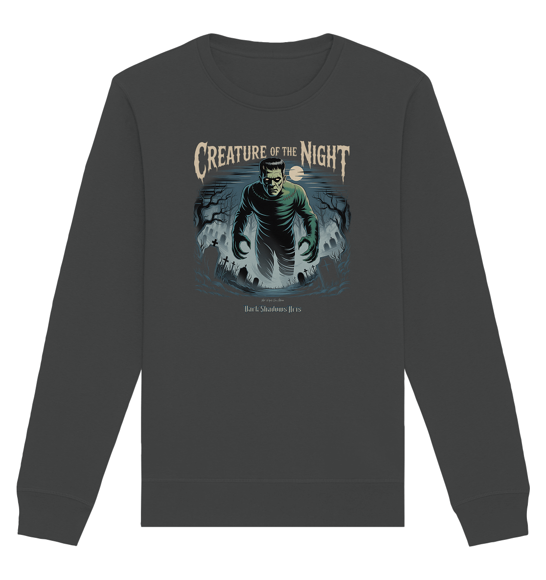 Creature of the Night – Klassischer Horror trifft düstere Friedhofsstimmung - Organic Basic Unisex Sweatshirt | Sweatshirts | Dark Shadows Arts