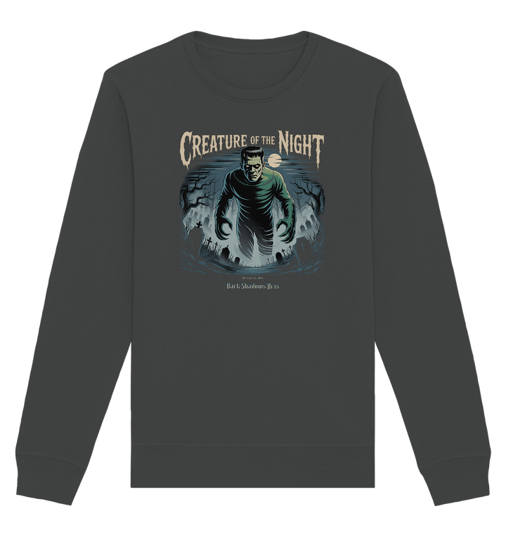 Creature of the Night – Klassischer Horror trifft düstere Friedhofsstimmung - Organic Basic Unisex Sweatshirt | Sweatshirts | Dark Shadows Arts