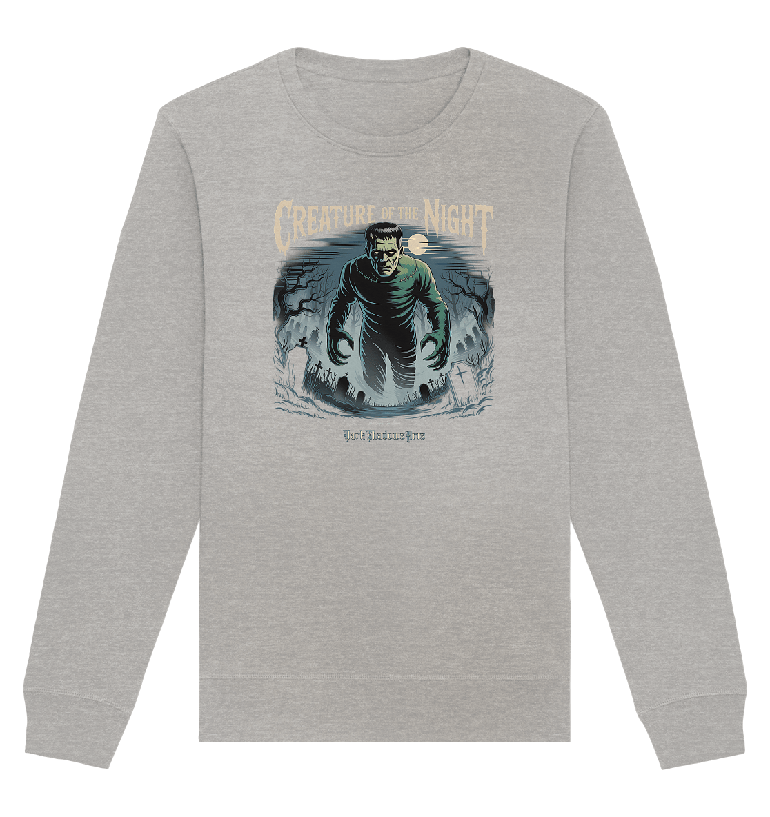 Creature of the Night – Klassischer Horror trifft düstere Friedhofsstimmung - Organic Basic Unisex Sweatshirt | Sweatshirts | Dark Shadows Arts