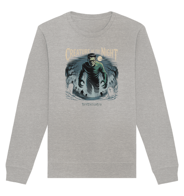 Creature of the Night – Klassischer Horror trifft düstere Friedhofsstimmung - Organic Basic Unisex Sweatshirt | Sweatshirts | Dark Shadows Arts
