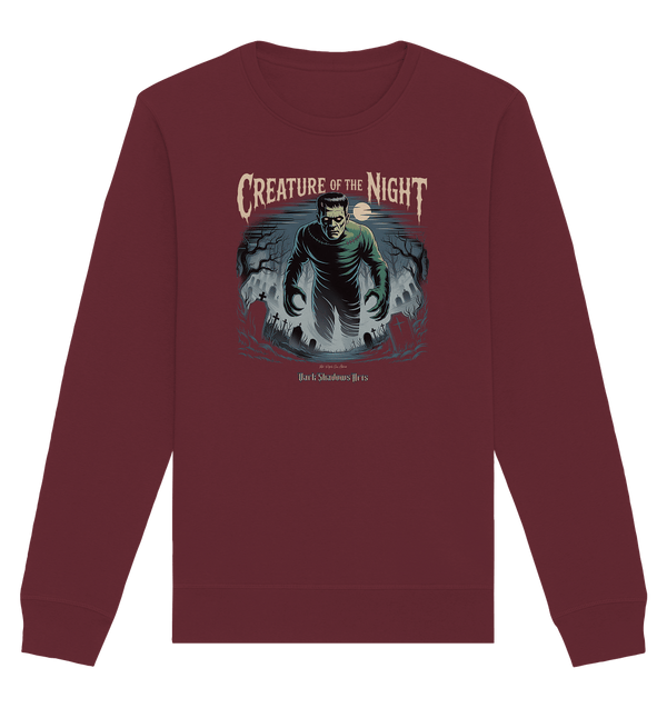 Creature of the Night – Klassischer Horror trifft düstere Friedhofsstimmung - Organic Basic Unisex Sweatshirt | Sweatshirts | Dark Shadows Arts