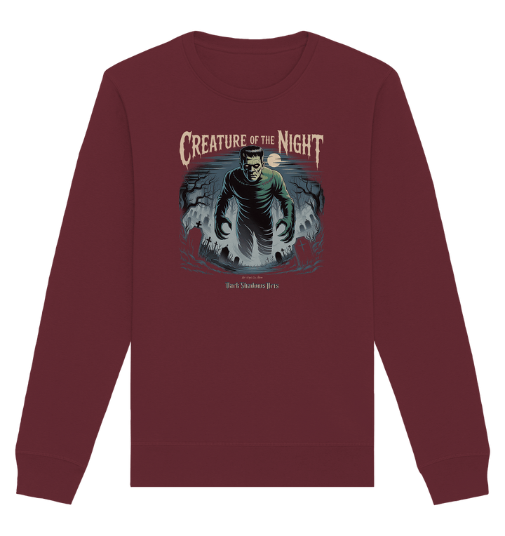 Creature of the Night – Klassischer Horror trifft düstere Friedhofsstimmung - Organic Basic Unisex Sweatshirt | Sweatshirts | Dark Shadows Arts