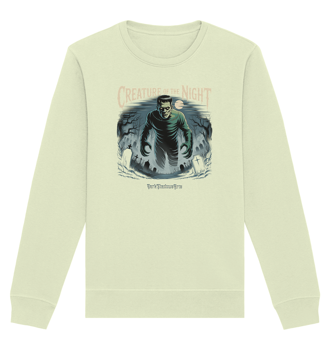 Creature of the Night – Klassischer Horror trifft düstere Friedhofsstimmung - Organic Basic Unisex Sweatshirt | Sweatshirts | Dark Shadows Arts