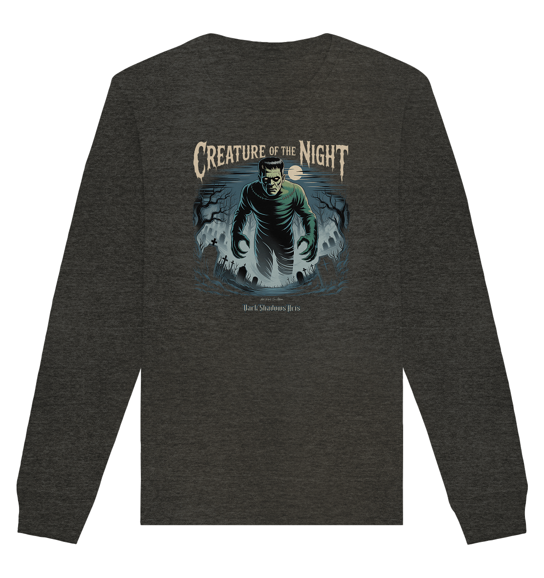 Creature of the Night – Klassischer Horror trifft düstere Friedhofsstimmung - Organic Basic Unisex Sweatshirt | Sweatshirts | Dark Shadows Arts