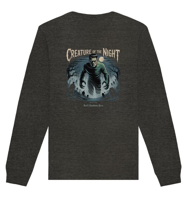 Creature of the Night – Klassischer Horror trifft düstere Friedhofsstimmung - Organic Basic Unisex Sweatshirt | Sweatshirts | Dark Shadows Arts