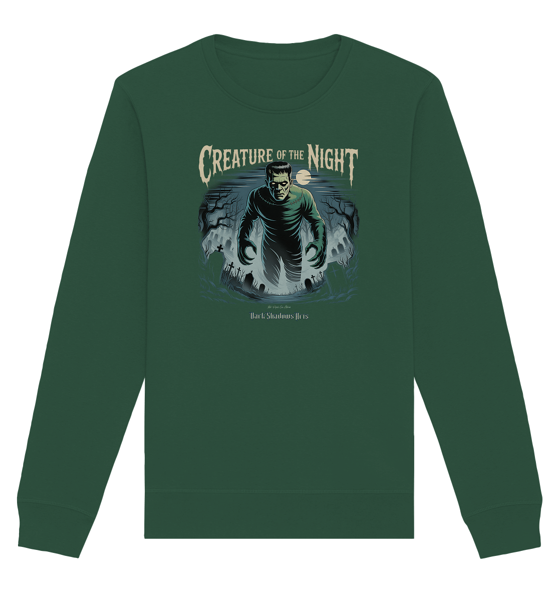 Creature of the Night – Klassischer Horror trifft düstere Friedhofsstimmung - Organic Basic Unisex Sweatshirt | Sweatshirts | Dark Shadows Arts
