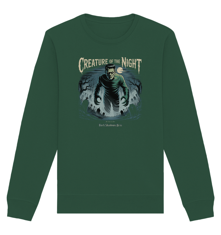 Creature of the Night – Klassischer Horror trifft düstere Friedhofsstimmung - Organic Basic Unisex Sweatshirt | Sweatshirts | Dark Shadows Arts