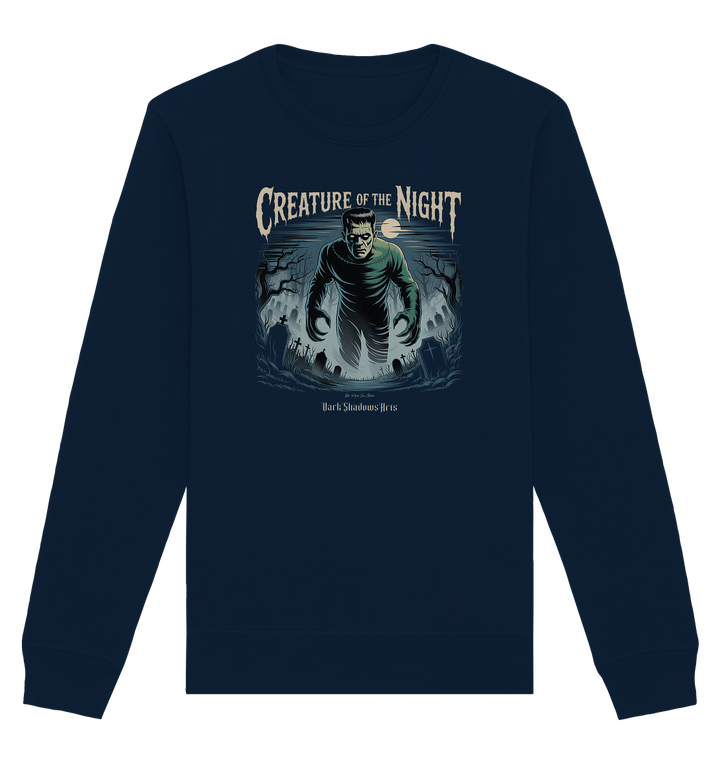 Creature of the Night – Klassischer Horror trifft düstere Friedhofsstimmung - Organic Basic Unisex Sweatshirt | Sweatshirts | Dark Shadows Arts