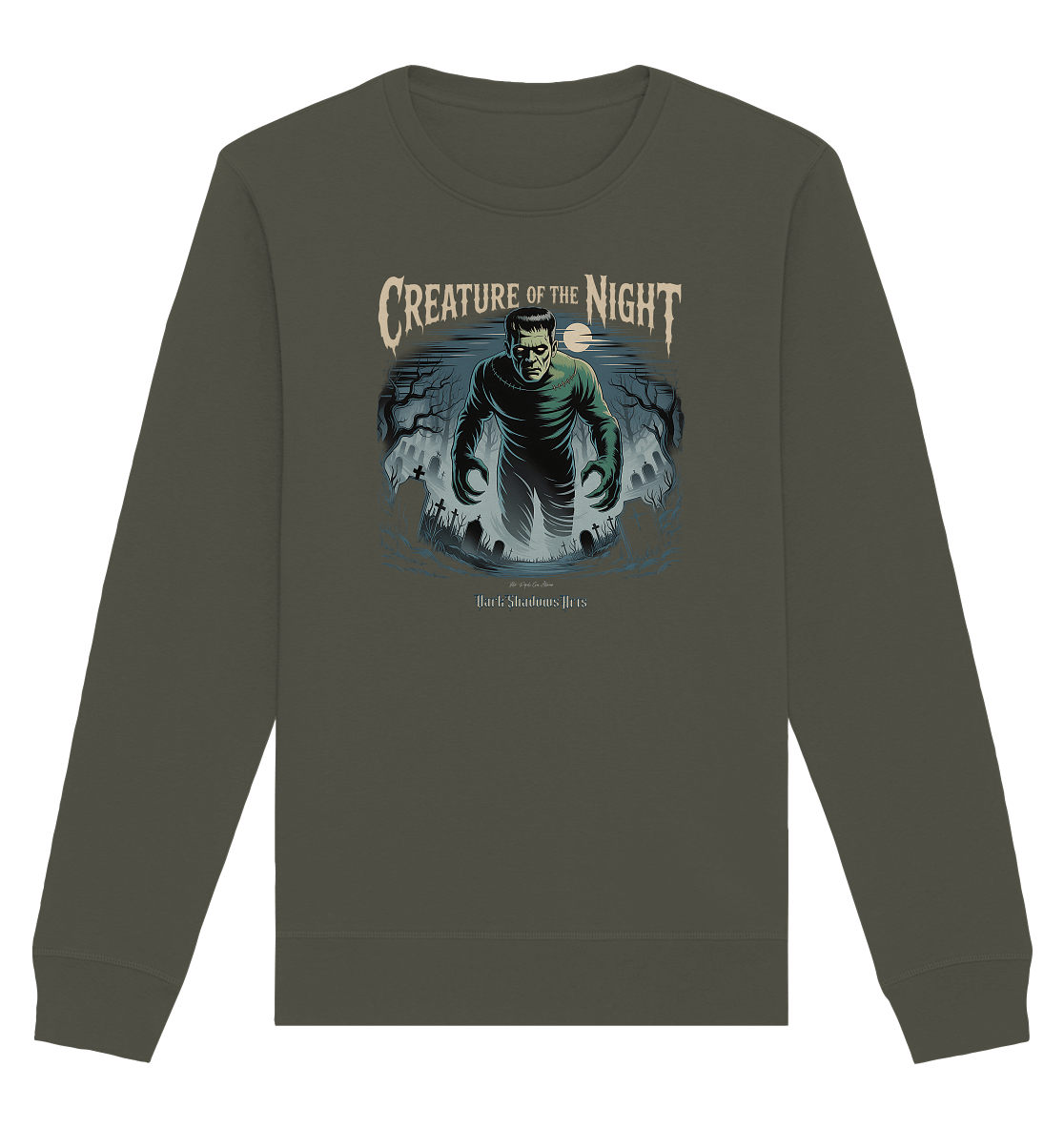 Creature of the Night – Klassischer Horror trifft düstere Friedhofsstimmung - Organic Basic Unisex Sweatshirt | Sweatshirts | Dark Shadows Arts