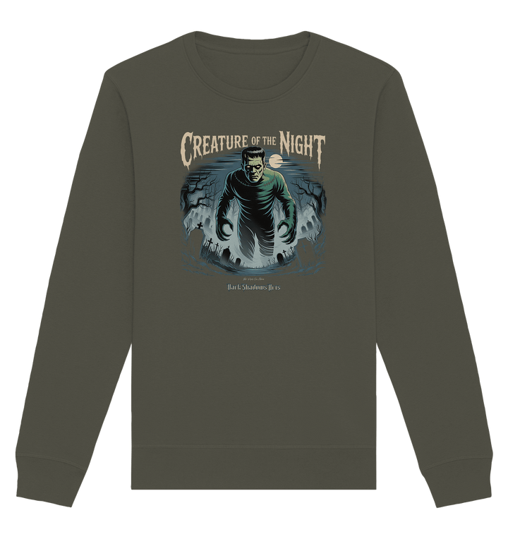Creature of the Night – Klassischer Horror trifft düstere Friedhofsstimmung - Organic Basic Unisex Sweatshirt | Sweatshirts | Dark Shadows Arts