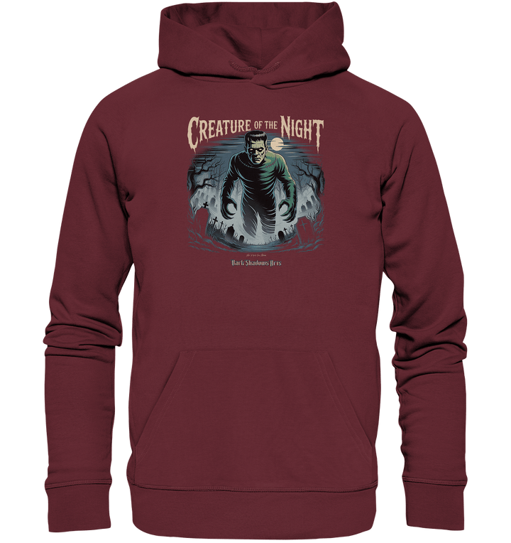 Creature of the Night – Klassischer Horror trifft düstere Friedhofsstimmung - Organic Hoodie | Hoodies | Dark Shadows Arts