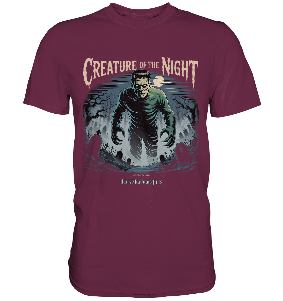 Creature of the Night – Klassischer Horror trifft düstere Friedhofsstimmung - Premium Shirt | Unisex - Shirts | Dark Shadows Arts