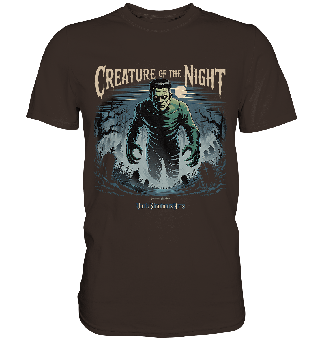 Creature of the Night – Klassischer Horror trifft düstere Friedhofsstimmung - Premium Shirt | Unisex - Shirts | Dark Shadows Arts
