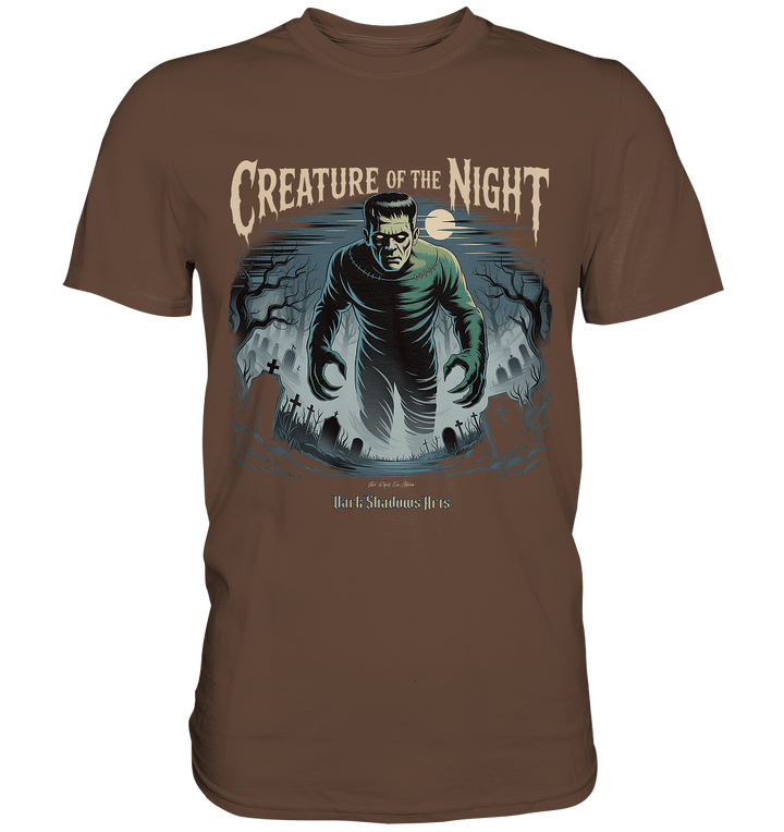 Creature of the Night – Klassischer Horror trifft düstere Friedhofsstimmung - Premium Shirt | Unisex - Shirts | Dark Shadows Arts