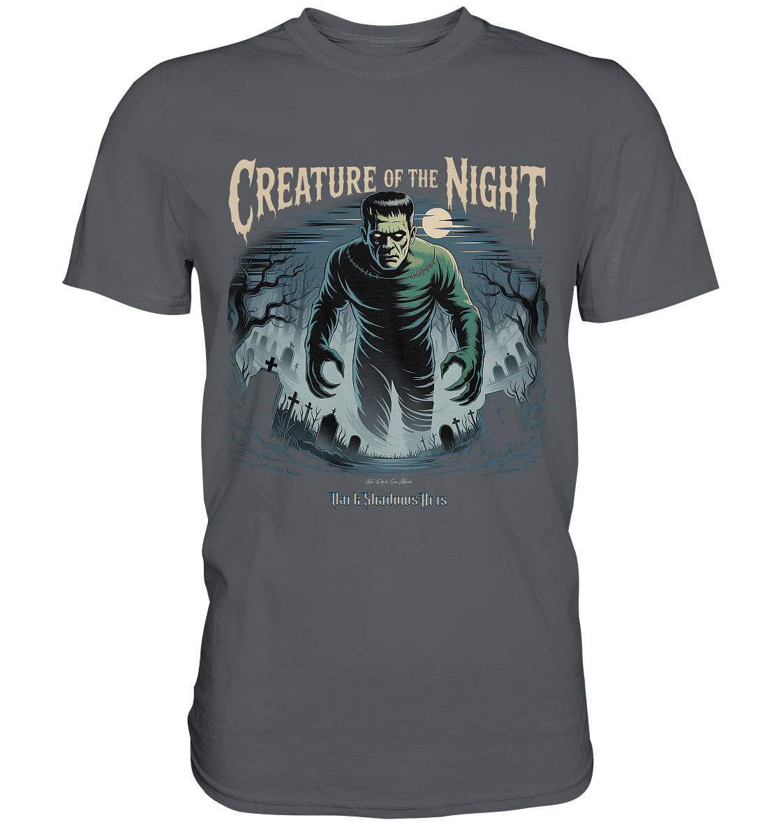 Creature of the Night – Klassischer Horror trifft düstere Friedhofsstimmung - Premium Shirt | Unisex - Shirts | Dark Shadows Arts