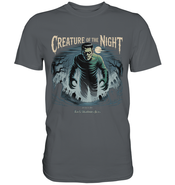 Creature of the Night – Klassischer Horror trifft düstere Friedhofsstimmung - Premium Shirt | Unisex - Shirts | Dark Shadows Arts
