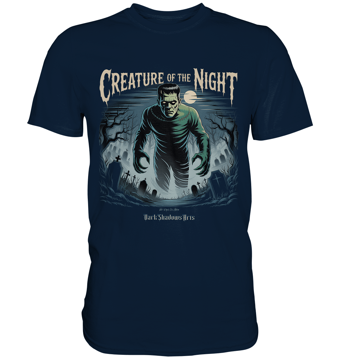 Creature of the Night – Klassischer Horror trifft düstere Friedhofsstimmung - Premium Shirt | Unisex - Shirts | Dark Shadows Arts