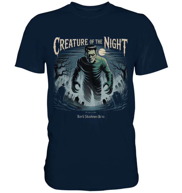 Creature of the Night – Klassischer Horror trifft düstere Friedhofsstimmung - Premium Shirt | Unisex - Shirts | Dark Shadows Arts