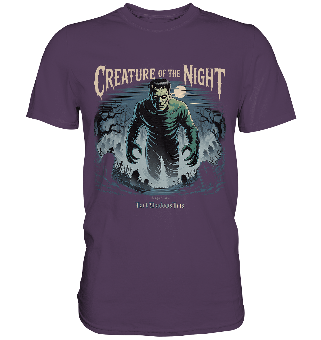 Creature of the Night – Klassischer Horror trifft düstere Friedhofsstimmung - Premium Shirt | Unisex - Shirts | Dark Shadows Arts