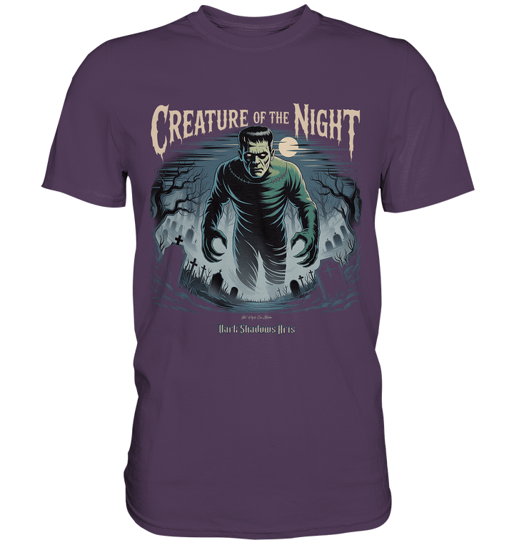 Creature of the Night – Klassischer Horror trifft düstere Friedhofsstimmung - Premium Shirt | Unisex - Shirts | Dark Shadows Arts