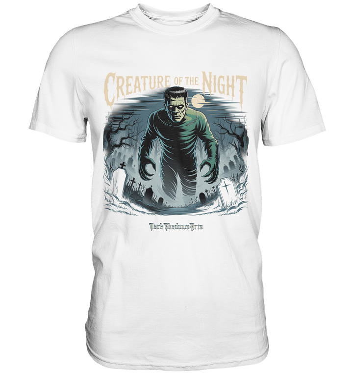 Creature of the Night – Klassischer Horror trifft düstere Friedhofsstimmung - Premium Shirt | Unisex - Shirts | Dark Shadows Arts