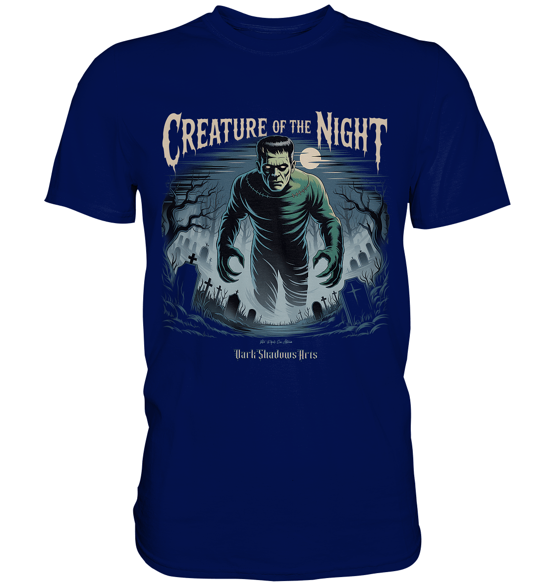 Creature of the Night – Klassischer Horror trifft düstere Friedhofsstimmung - Premium Shirt | Unisex - Shirts | Dark Shadows Arts