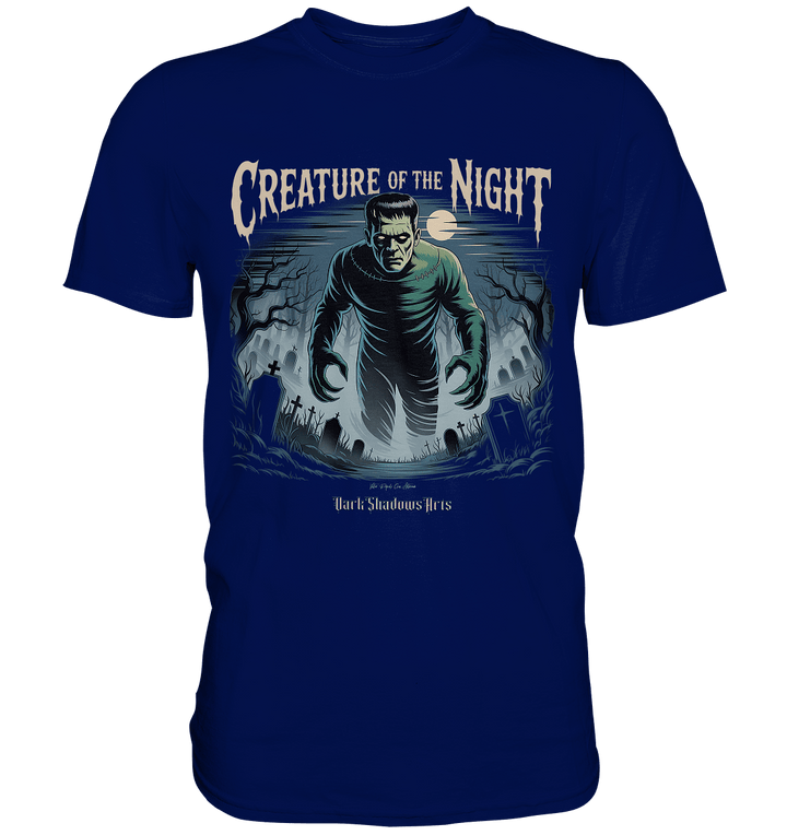 Creature of the Night – Klassischer Horror trifft düstere Friedhofsstimmung - Premium Shirt | Unisex - Shirts | Dark Shadows Arts