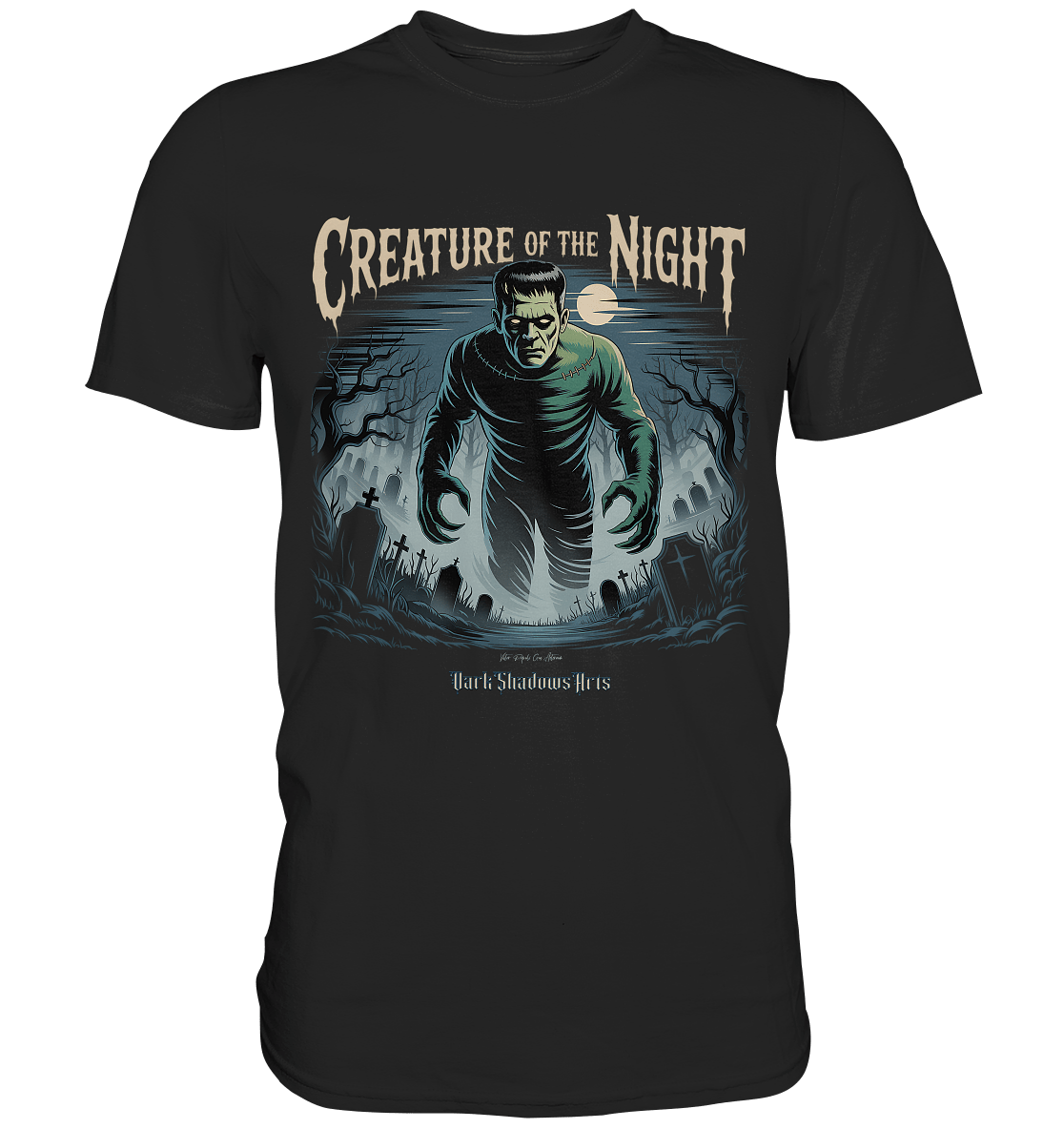 Creature of the Night – Klassischer Horror trifft düstere Friedhofsstimmung - Premium Shirt | Unisex - Shirts | Dark Shadows Arts